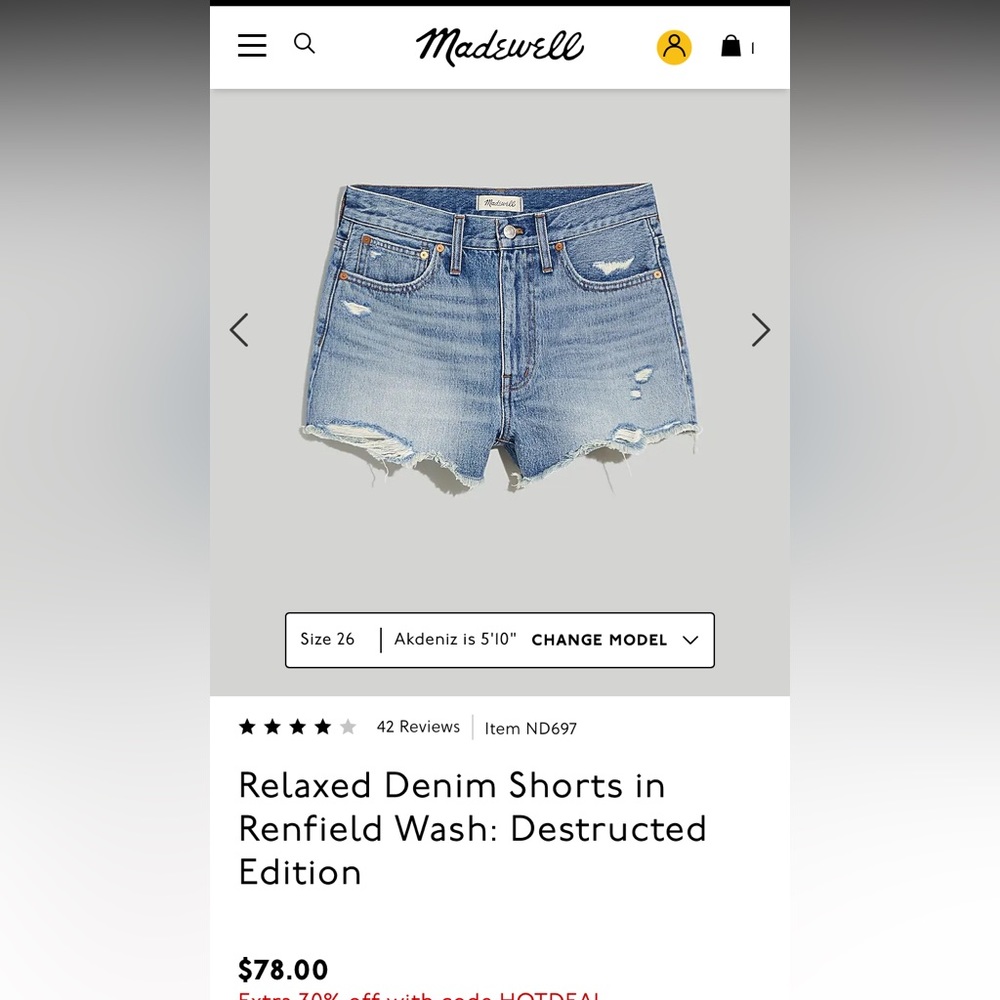 Madewell Blue Jean Shorts